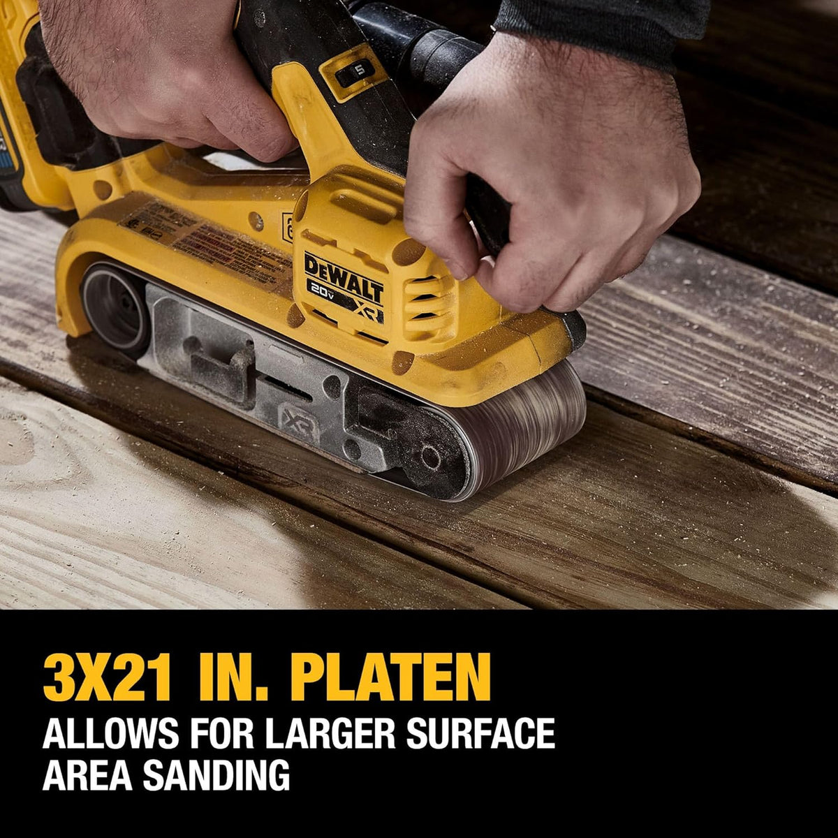 Ponceuse à bande DEWALT 20V MAX*, sans fil, sans balais, outil seul (DCW220B) – sélection pratique