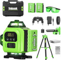 Niveau laser 16 lignes à nivellement automatique 360°, niveau laser pour usage professionnel 4D à lignes croisées vertes 4x360° doté de 2 piles, destiné à la construction et l'accrochage de tableaux, outil de nivellement horizontal (vert)