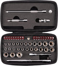 Coffret TEKTON de 50 pièces comprenant une douille courte 6 pans 1/4 pouce destiné à petits moteurs, un embout et un cliquet à dégagement rapide | SKT07902