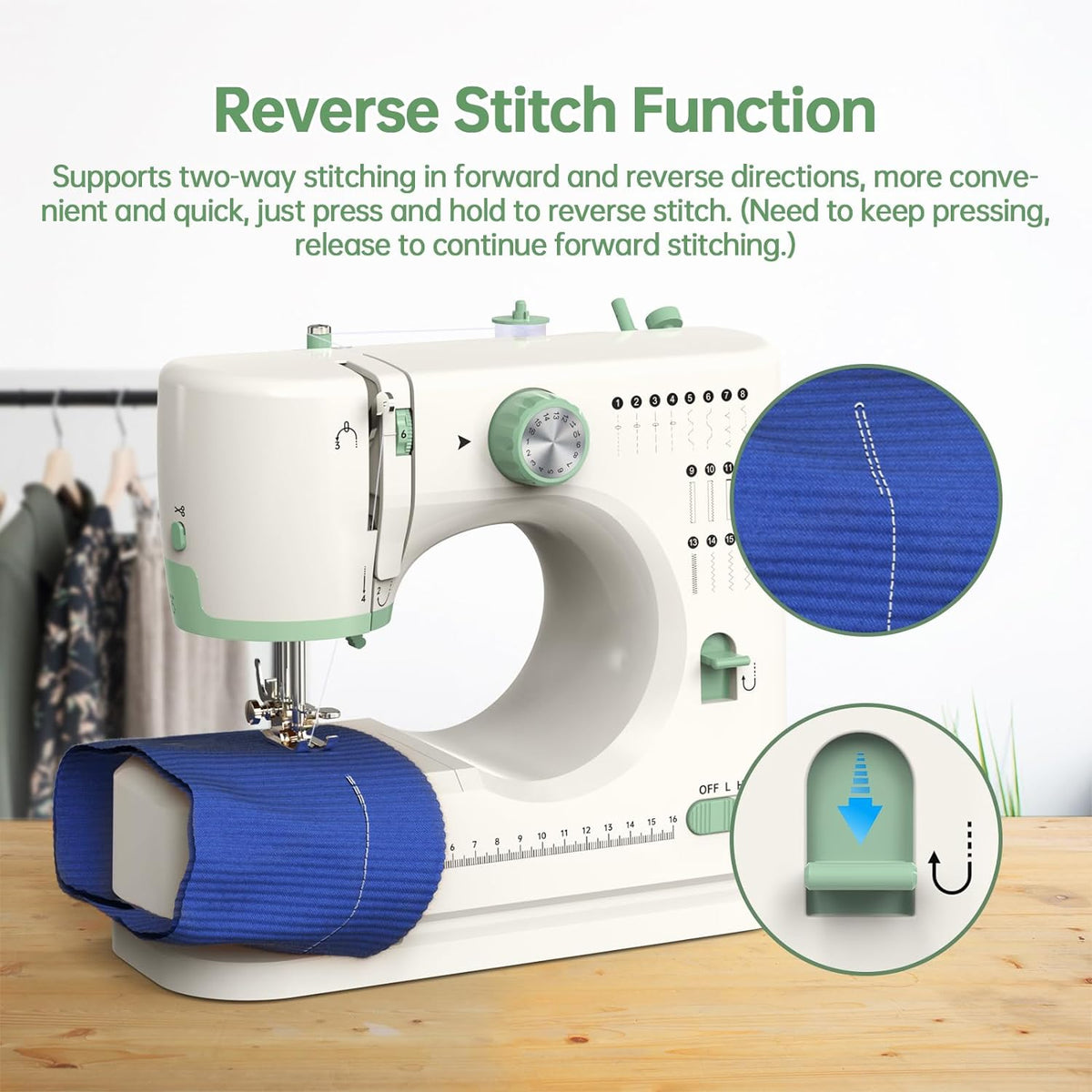 StitchMaster Pro : Machine à coudre à double aiguille, idéale destiné à les débutants. 16 points différents. Machine à coudre domestique destiné à adultes.