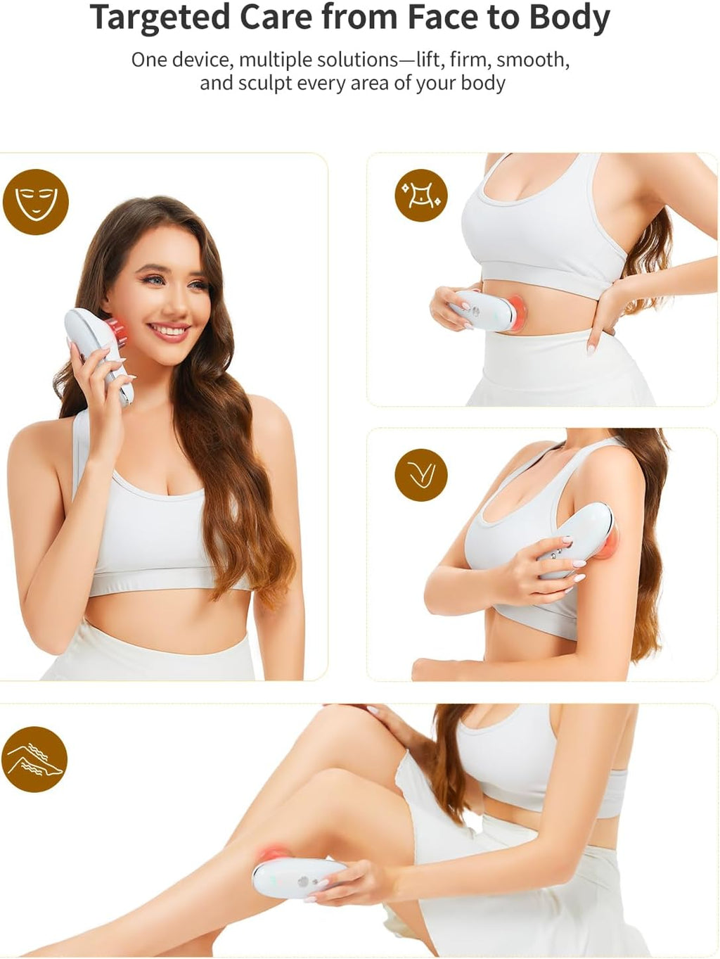 Appareil de remodelage corporel 5 en 1 DiDEER - Meilleur appareil anti-cellulite - Appareil de massage destiné à drainage lymphatique et anti-cellulite et raffermissement de la peau destiné à le visage, le ventre, les bras, les jambes, la taille...