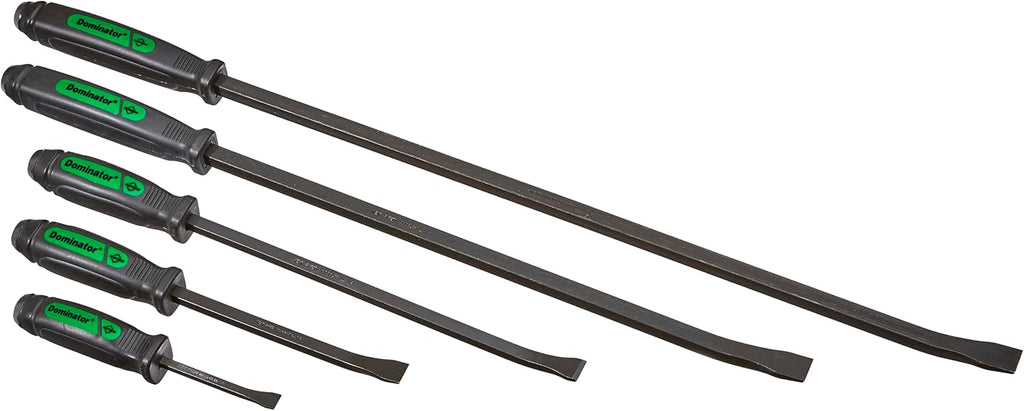 Ensemble pour barres de levier Mayhew Tools 61366GN Dominator, barres de levier courbes de 8, 12, 17, 25 et 31 pouces, vertes