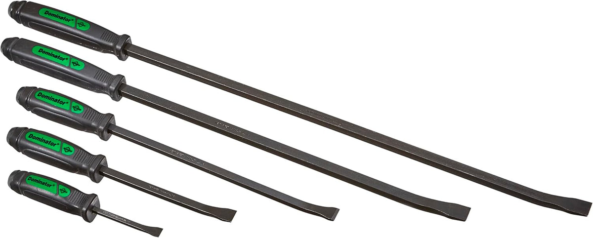 Ensemble pour barres de levier Mayhew Tools 61366GN Dominator, barres de levier courbes de 8, 12, 17, 25 et 31 pouces, vertes