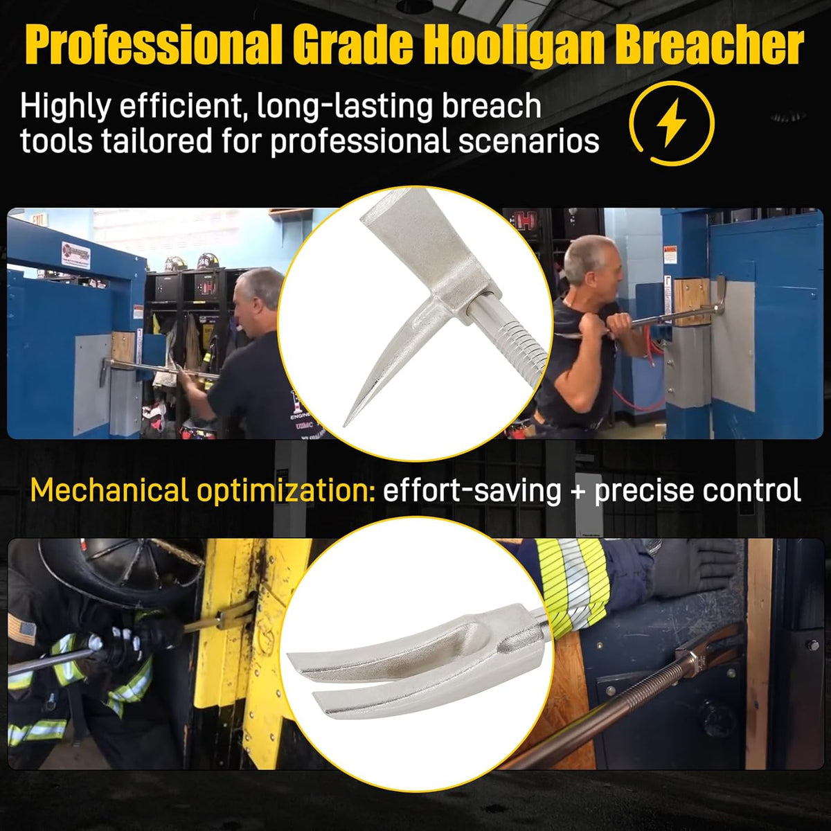 Dispositif Halligan 30, barre Halligan doté de sangle de transport destiné à les opérations de sauvetage incendie, les effractions tactiques et les interventions d'urgence
