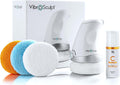 Appareil de massage destiné à drainage lymphatique Vibro Sculpt – Dispositif et masseur anti-cellulite, masseur corporel portatif destiné à le ventre et les jambes – Comprend des électrodes professionnelles et de l'huile de vitamine C