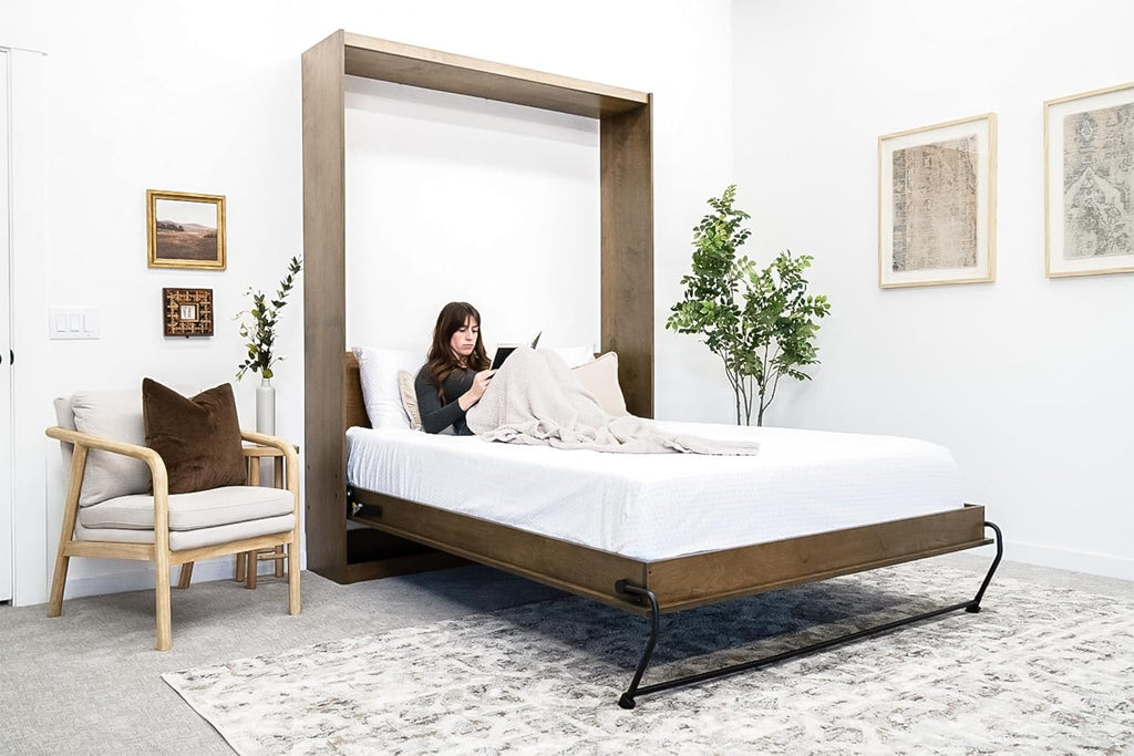 Ensemble de quincaillerie destiné à mécanisme de lit escamotable Wilding Wallbeds (taille universelle compatible doté de les lits King, Queen, Full et Twin) : ressort de levage, support mural vertical robuste en acier thermolaqué, lit escamotable...