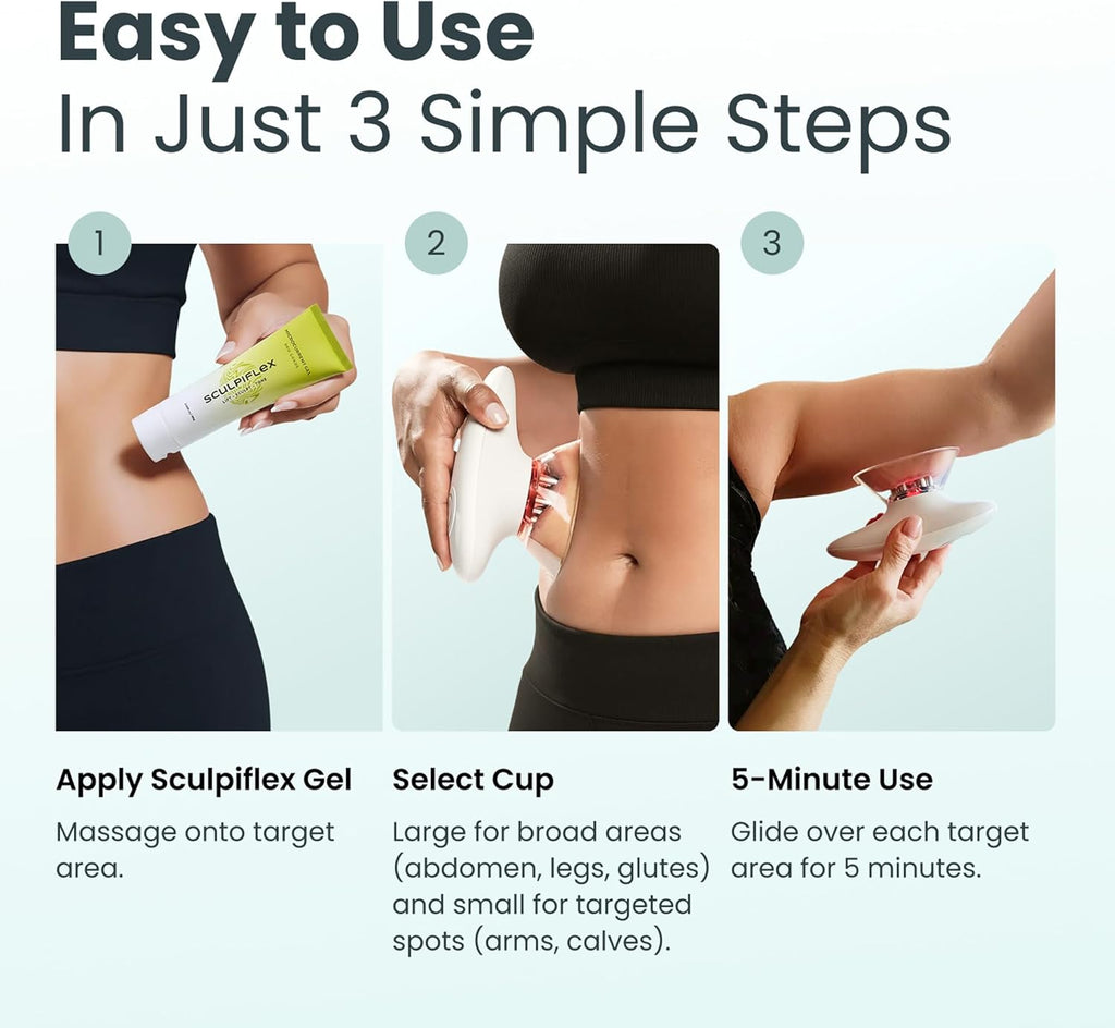 SCULPIFLEX - L'outil de massage original destiné à améliorer l'apparence et la fermeté de la peau du ventre et des cuisses, technologie brevetée, doux destiné à la peau, facile à utiliser