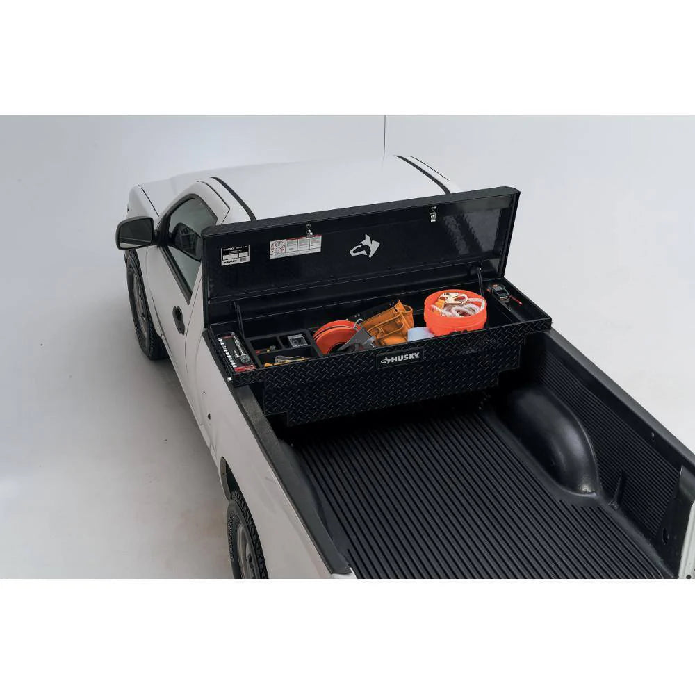 Coffre à outils pratiques discret en aluminium noir mat 61,86 pour camions de taille moyenne