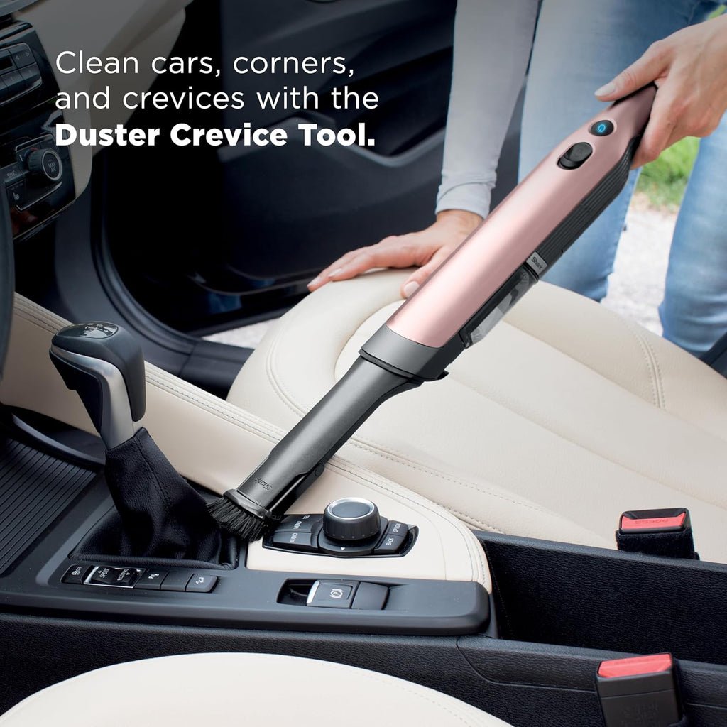 Aspirateur à main sans fil Shark WANDVAC, léger et portable (635 g), aspiration puissante, station de charge, vidage facile destiné à la voiture et la maison, accessoire multi-surfaces destiné à animaux et suceur plat, or rose, WV201RGBRN