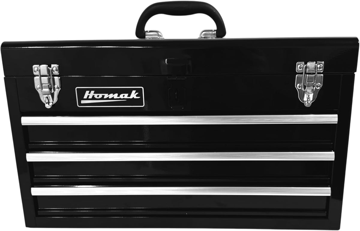 Coffre à équipements Homak à 3 tiroirs à roulements à billes, noir, 50,8 cm (20 pouces)