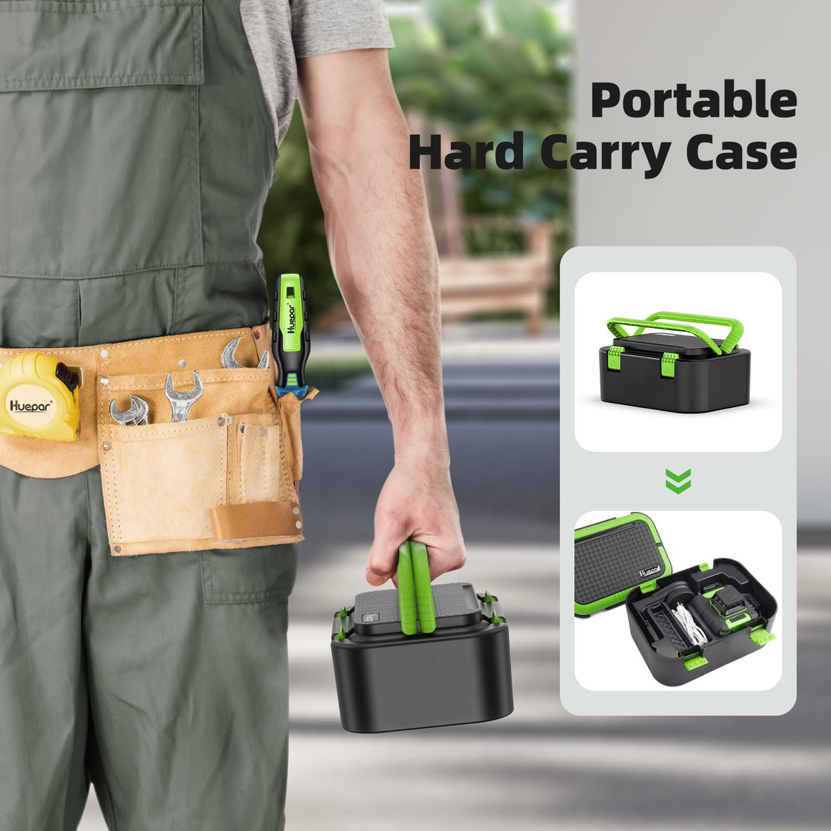 Niveau laser HUEPAR 360° - Dispositif rechargeable vert 3x360°