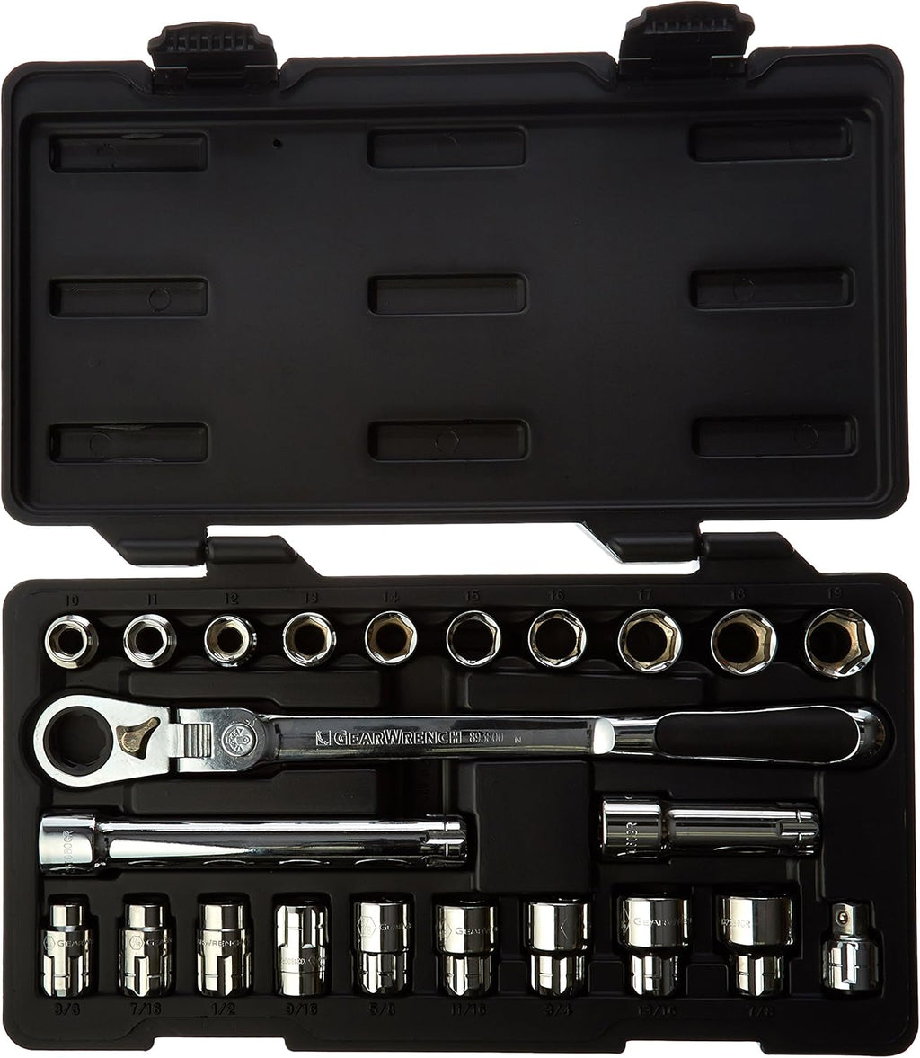 Ensemble d'équipements de mécanicien GEARWRENCH 23 pièces, entraînement 3/8 Pass-Thru™, 6 pans, standard SAE/métrique | 893823
