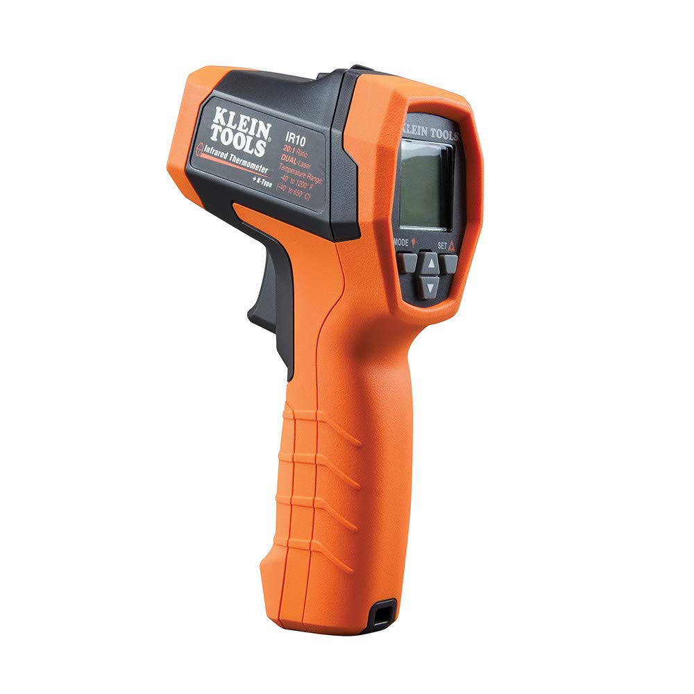Thermomètre infrarouge Klein Tools IR10, pistolet thermomètre numérique doté de double laser de visée, rapport de grossissement 20:1