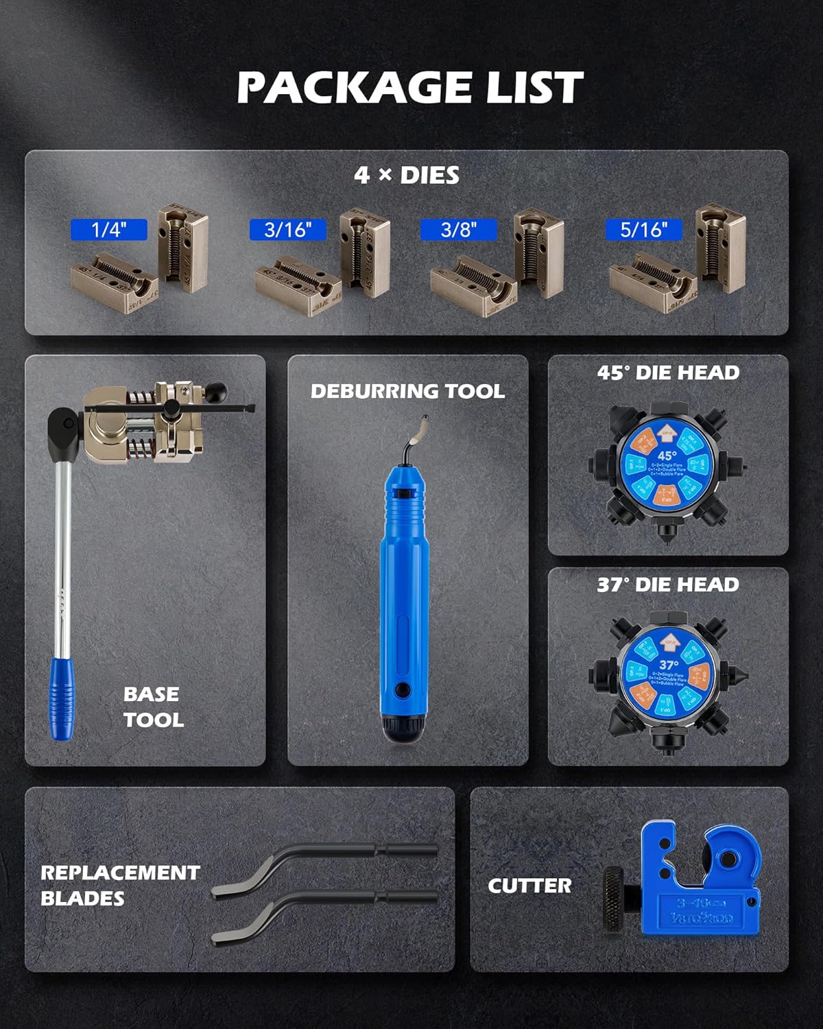 ensemble d'équipements d'évasement de conduites de frein Orion Motor Tech, ensemble d'équipements d'évasement à 45 et 37 degrés, ensemble d'équipements d'évasement simple et double destiné à conduites de frein, ensemble d'équipements d'évasement...
