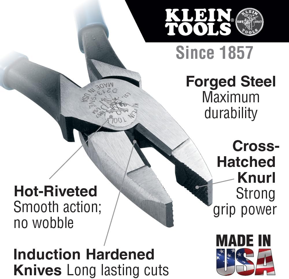 Le coffret d'équipements Klein Tools 92906, kit de base, contient des équipements à main Klein destiné à apprentis ou particuliers : pinces, pince à dénuder/couper les fils, tournevis, 6 pièces.