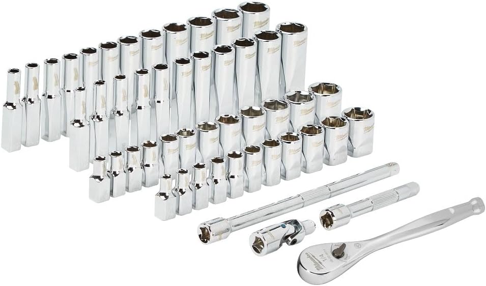 Dispositif électrique Milwaukee MLW48-22-9004, jeu de douilles et cliquet 1/4 po - SAE et métrique