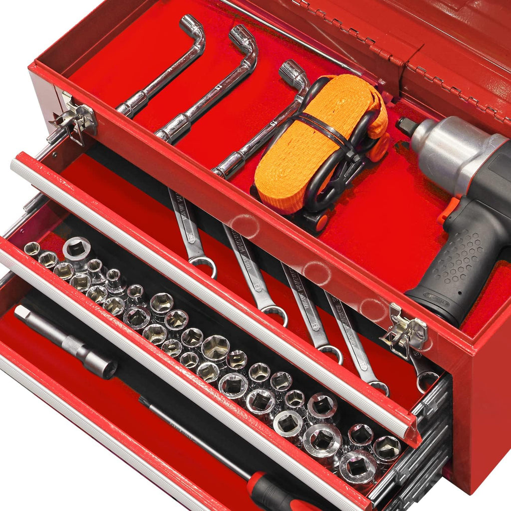 Coffret à outils portable BIG RED ANTBD133-XB Torin 20.5 à 3 tiroirs en acier avec fermeture à loquet métallique, rouge