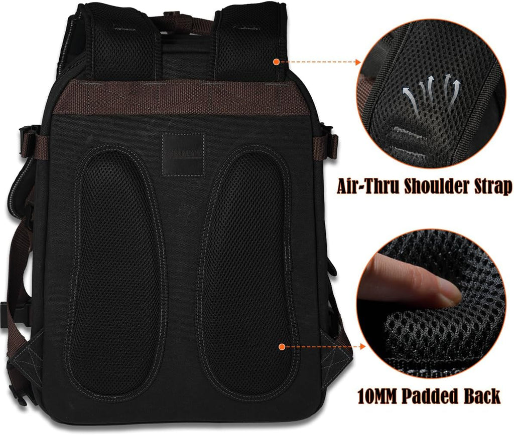 Sac à dos d'électricien WELKINLAND à 90 poches, sac à dos à équipements en toile cirée robuste et pratique doté de poches