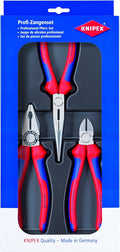 Knipex Tools 00 20 11 Ensemble d'équipements combinés : pince à bec long et pince coupante diagonale (3 pièces)