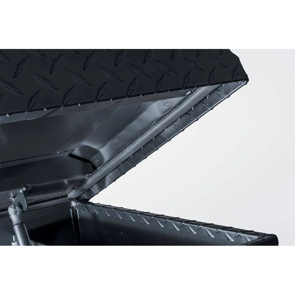 Coffre à outils pratiques discret en aluminium noir mat 61,86 pour camions de taille moyenne
