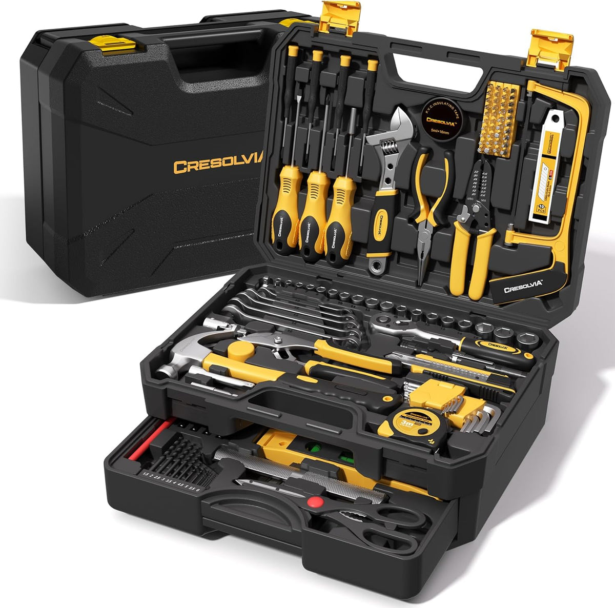 Coffret d'outils pratiques de 339 pièces, trousse à outils pour la maison et la voiture, coffret d'outils à main polyvalent pour hommes, ensemble d'outils de base pour la réparation de la maison et de l'automobile, idéal pour les bricoleurs et les pr