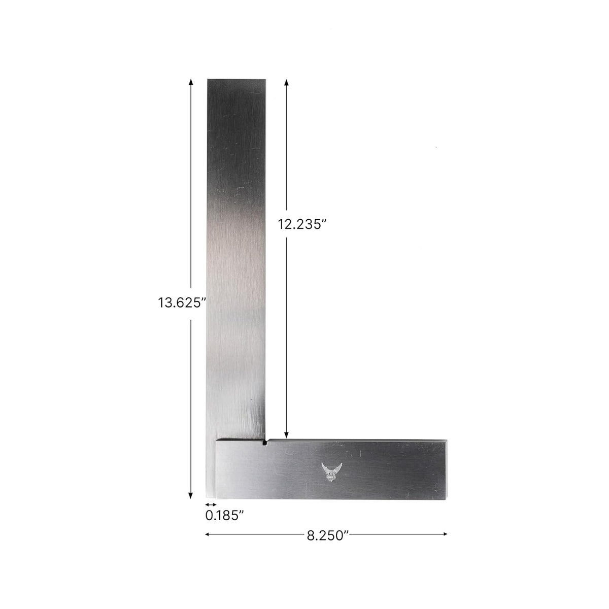 Équerre de précision PEC Tools, équerre à siège large à angle droit (90°), en acier trempé rectifié, 30,5 x 20,3 cm (12 x 8 pouces), idéale destiné à le travail du bois et les travaux de traçage de précision.