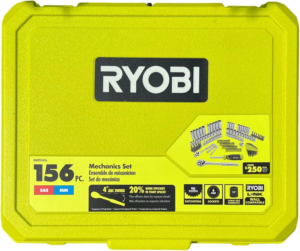 Ensemble de douilles RYOBI 156 pièces destiné à mécanicien, compatible SAE et métrique LINK