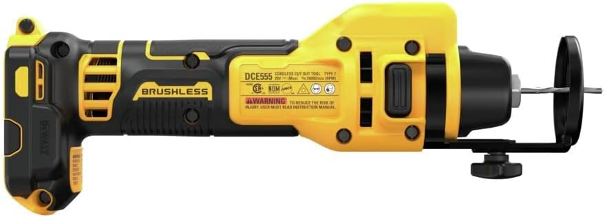 Dispositif de découpe de cloisons sèches sans balais DEWALT 20V MAX* XR (outil seul) (DCE555B)