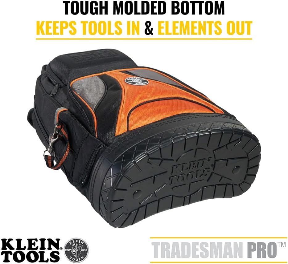 Kit sac à dos Klein Tools 80115 doté de sac à dos Tradesman Pro à 39 poches et couteau de poche d'électricien, 2 pièces