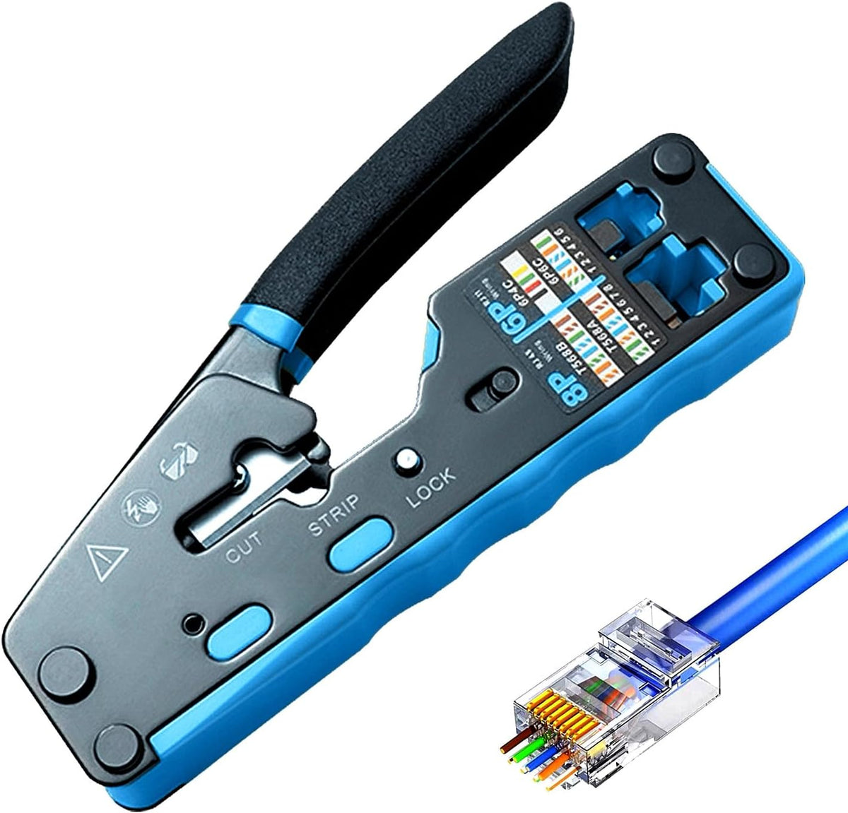 ensemble d'équipements réseau Gaobige, outil de sertissage Cat6 Cat5e Cat5, ensemble d'équipements de sertissage RJ45, pince à sertir RJ45 traversante, outil de suivi des câbles, outil de perforation 110/88, connecteurs traversants Cat6
