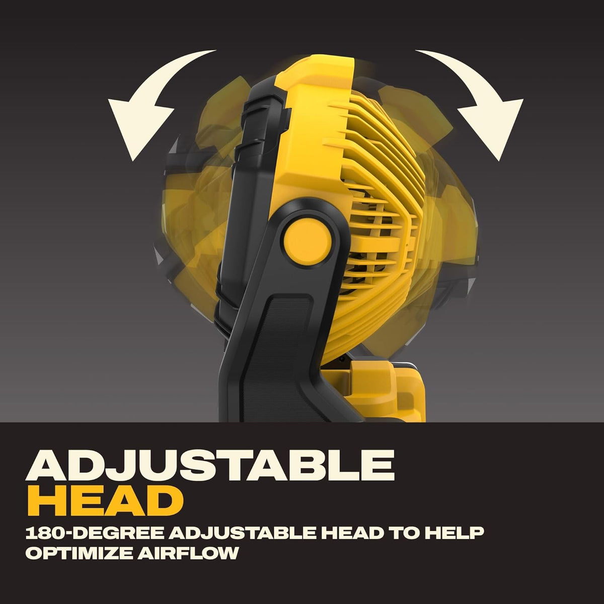 Ventilateur portable DEWALT 20V MAX, ventilateur d'atelier sans fil rechargeable sur batterie, jusqu'à 4,5 heures d'autonomie, vitesse variable, 650 CFM, outil seul (DCE512B) – sélection pratique