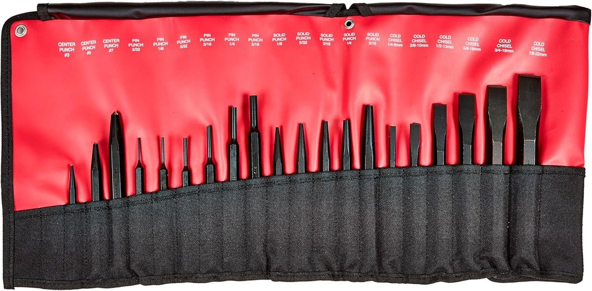 Ensemble pour 20 poinçons et burins professionnels Mayhew Tools 61020, noir
